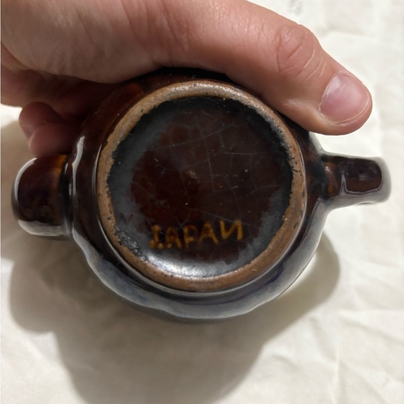 Vintage Mini Elegant Brown Ceramic Teapot - Picture 7 of 9